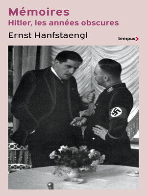 cover image of Hitler, Les années obscures--Mémoires